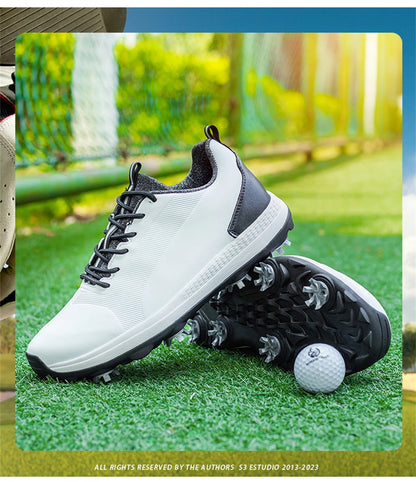 Hot Sale Lersure Golf Shoes Men Waterproof Golf Spikes Sneakers Professional Non-Slip Golf Footwear Trainers Luxury Sports Shoes