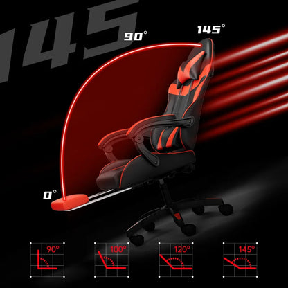 Ergonominen gaming-tuoli tietokonepöydälle, kallistettava kotitoimiston pelituoli selkätuella pitkiin pelisessioihin