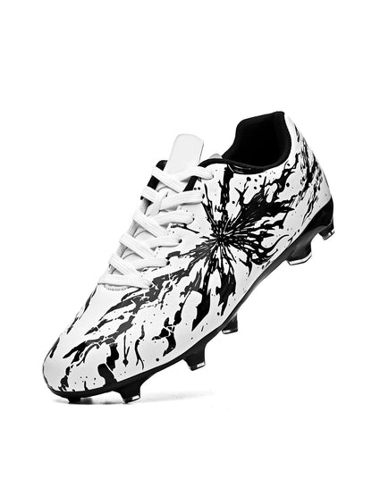 Chaussures de football pour hommes, modèle AG FG, tige en tricot ultra-léger, soutien stable de la voûte plantaire, idéales pour les entraînements prolongés sur terrain de gazon extérieur.