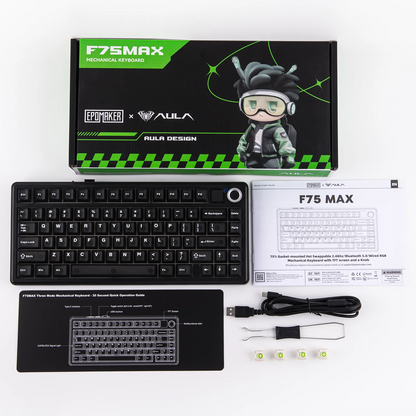 EPOMAKER X AULA F75 MAX Compact 75% ANSI Layout Wired/Bluetooth/2.4GHz Wireless Mechanical Keyboard with TFT Screen and a Knob