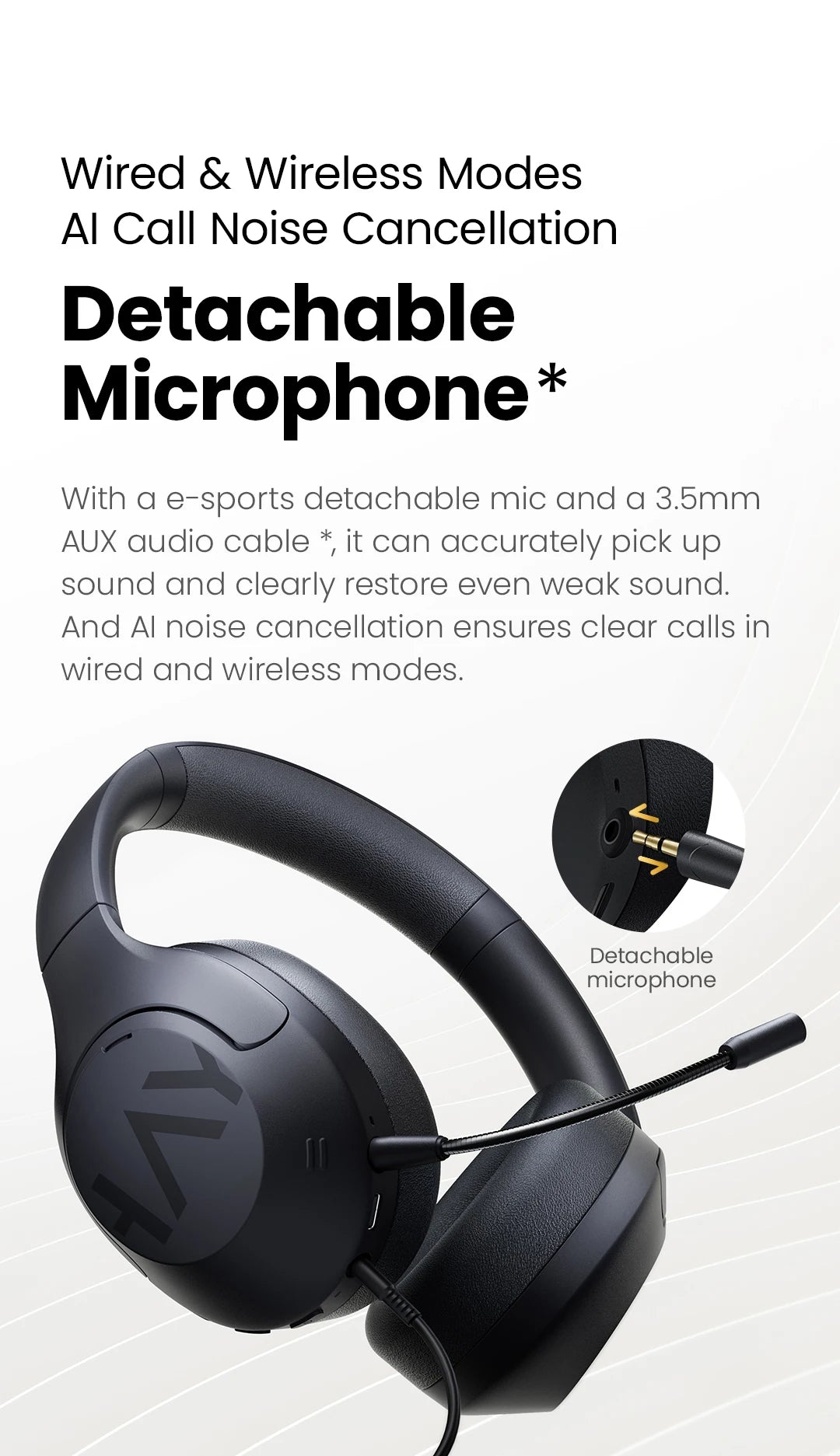 HAYLOU S30 Wireless Bluetooth 5.4 ANC Headphones 43dB Noise Cancelling Headsets with 40mm Driver, 80H Playtime Hi-Res Audio Earphones