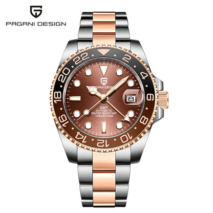 PAGANI DESIGN 40MM GMT Watches for Men Luxury Sapphire AR Mechanical Watch Ceramic Bezel Automatic 100M Waterproof Gift watch