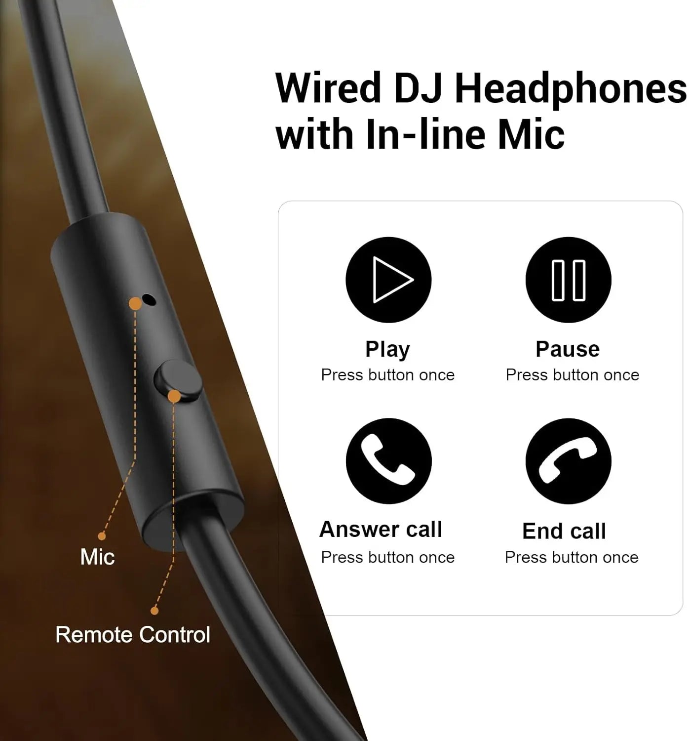 OneOdio Pro-10 Studio Monitoring Headphones Wired HiFi Over-Ear Headphones with 50mm Drivers, Deep Bass, Professional Audio & Built-in Microphone