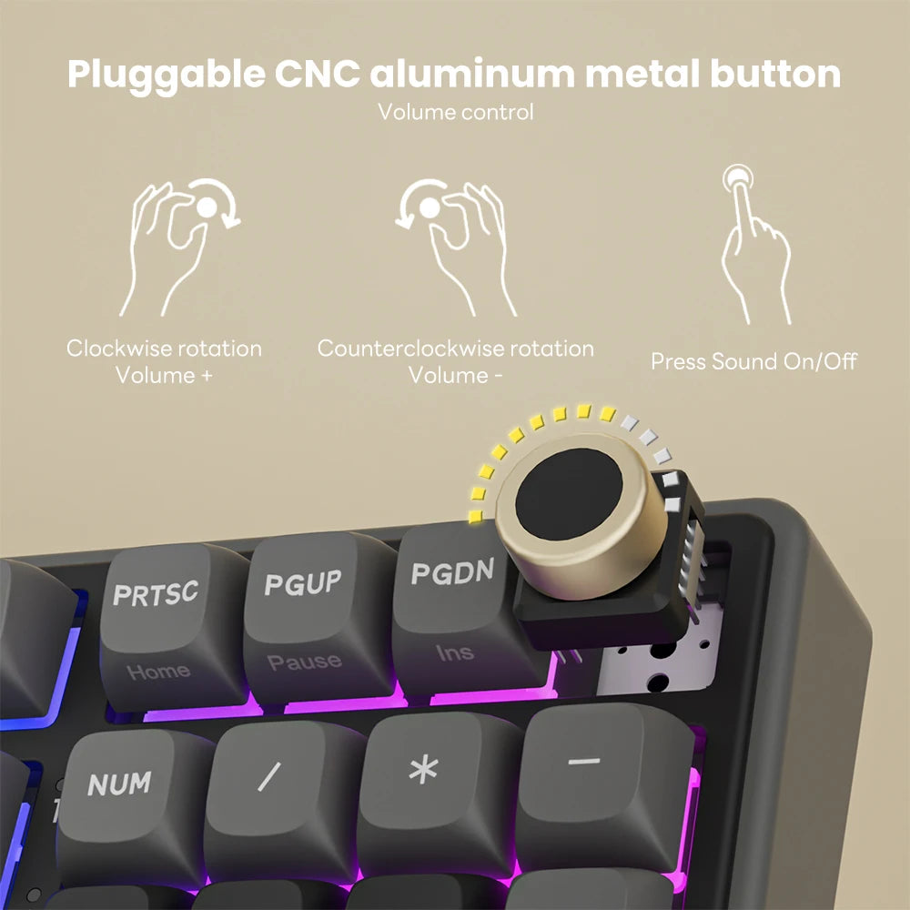 RK ROYAL KLUDGE R98Pro Gasket kabelgebundene mechanische Tastatur, 98 Tasten, RGB, Hot-Swap-fähig, abnehmbarer Button, Gaming-Tastatur mit PBT-Tastenkappen