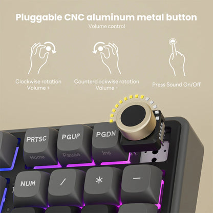 RK ROYAL KLUDGE R98Pro Gasket kabelgebundene mechanische Tastatur, 98 Tasten, RGB, Hot-Swap-fähig, abnehmbarer Button, Gaming-Tastatur mit PBT-Tastenkappen
