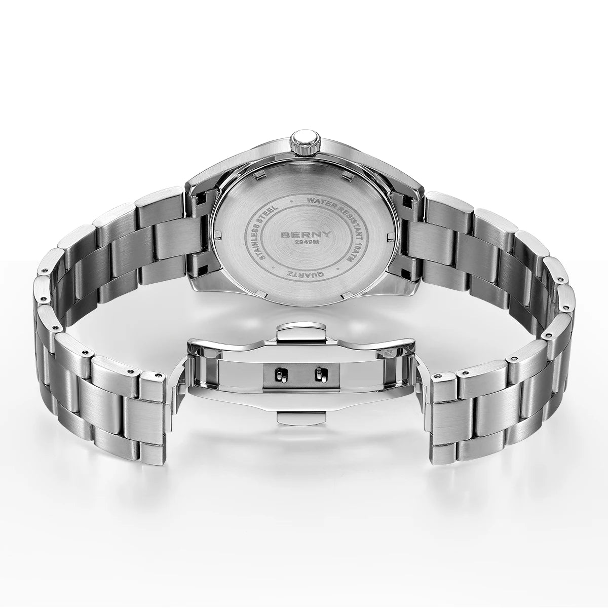 BERNY Men's Watch Luminous AR Sapphire 10ATM Classic  Dress Business Quart Watches for Men Fashion Casual Wristwatch