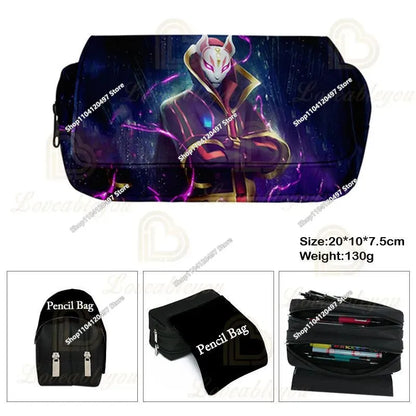 Fortnite Battle Royale Pencil Case for Kids Cartoon Stationery Storage Pen Box School Supplies Birthday Gift