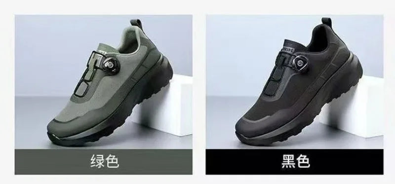 Zapatillas deportivas nuevas para hombre con botón giratorio, de plataforma, para conducir, para caminar, para actividades al aire libre, resistentes al desgaste, para correr y para deporte, talla grande