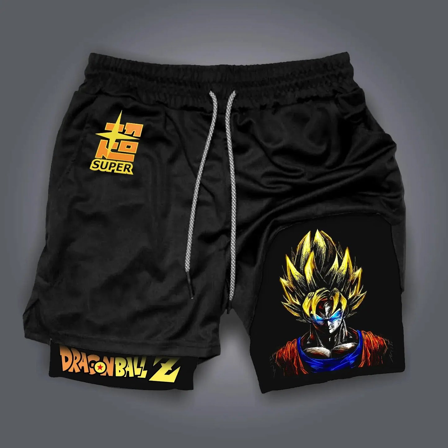 Dragon Ball Anime Goku Double-layered Shorts for Men Summer 2026 Sporty Loose Fit Breathable American Style Printed Outerwear