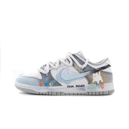 Custom Sneakers Nike Dunk Cyberpunk Graffiti Gradient Blended Artistic Low-Top Unisex Skate Shoes