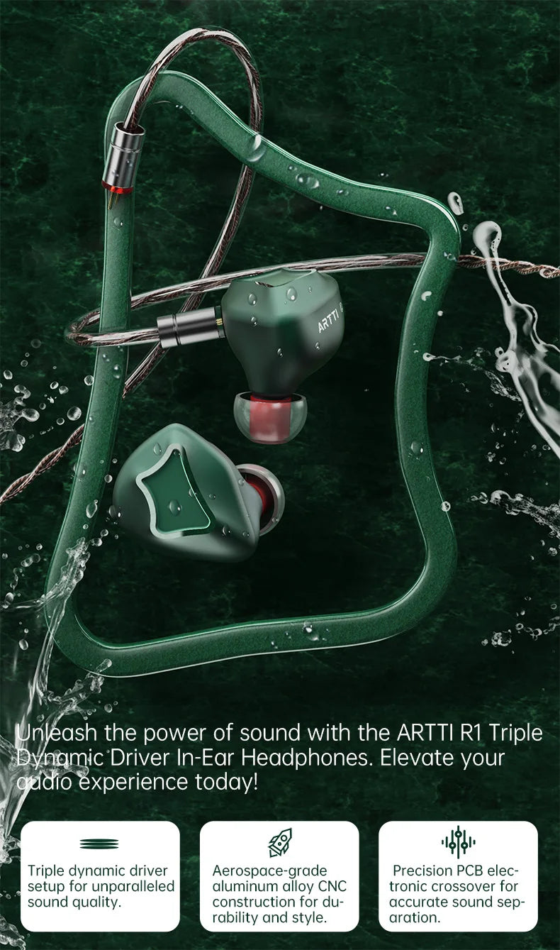 ARTTI T10&R1&R2 In-Ear HiFi Earphones Wired IEMs Monitors 14.2mm Planar Driver Textured Bass 0.78mm 2pin & 3.5MM/4.4MM Connector
