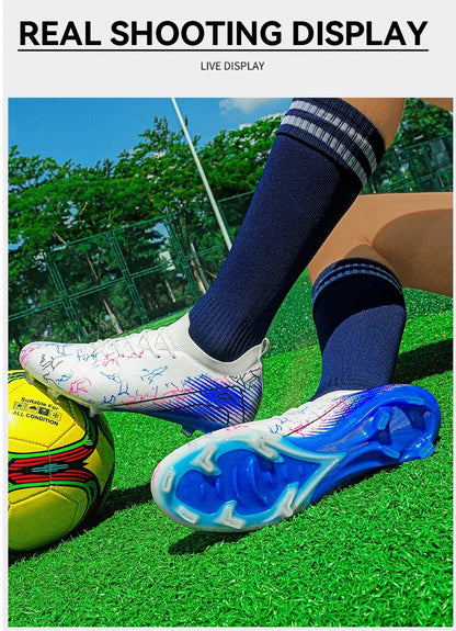 New Men's Soccer Shoes Training Wholesale Top Football Boots Sneakers FG Quality Cleats Non-Slip Drop Shipping Unisex Adult