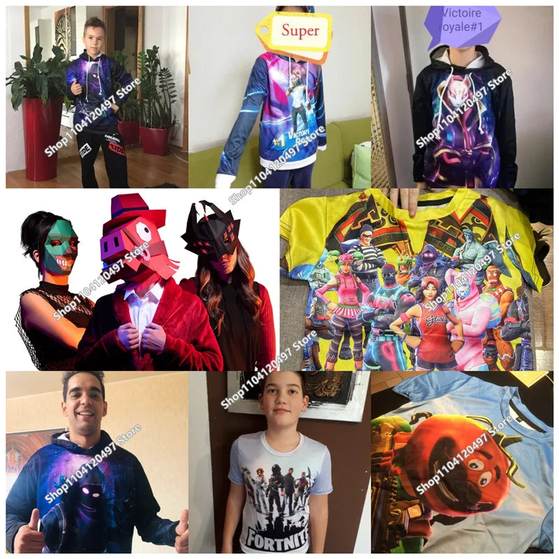 Sweatshirt com capuz Fortnite 3D com estampagem digital, folgado e confortável, novidade de outono