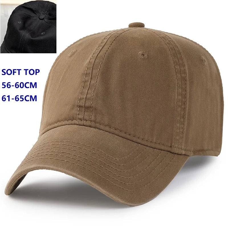 Baseball Caps for Big Head Men Women XXL Oversize High Crown Adjustable Plain Solid Snapback Hats 56-60cm 60-65cm
