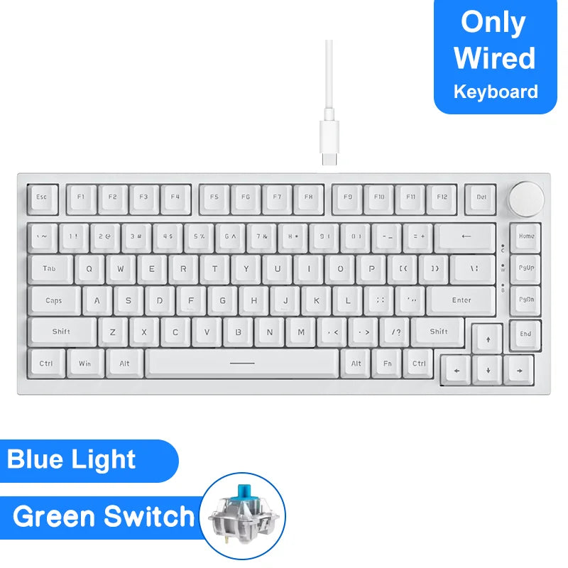 AJAZZ AK820 Pro Gaming Mechanical Keyboard Bluetooth 5.1 Wireless RGB Hot Swappable Gasket Keyboard with TFT Screen & Knob