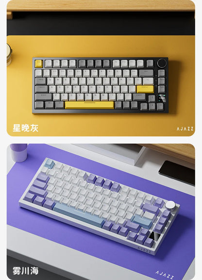 AJAZZ AK820 Pro Wireless Mechanical Gaming Keyboard Tri-Mode RGB Hot-Swappable 82-Key Compact Keyboard for PC, Mac & Laptop
