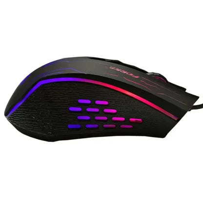 Silent Click USB Wired Gaming Mouse RGB, 6-Button Optical Gaming Mouse with Adjustable 3200 DPI, Ergonomic USB Gaming Mouse for PC, Laptop & Notebook