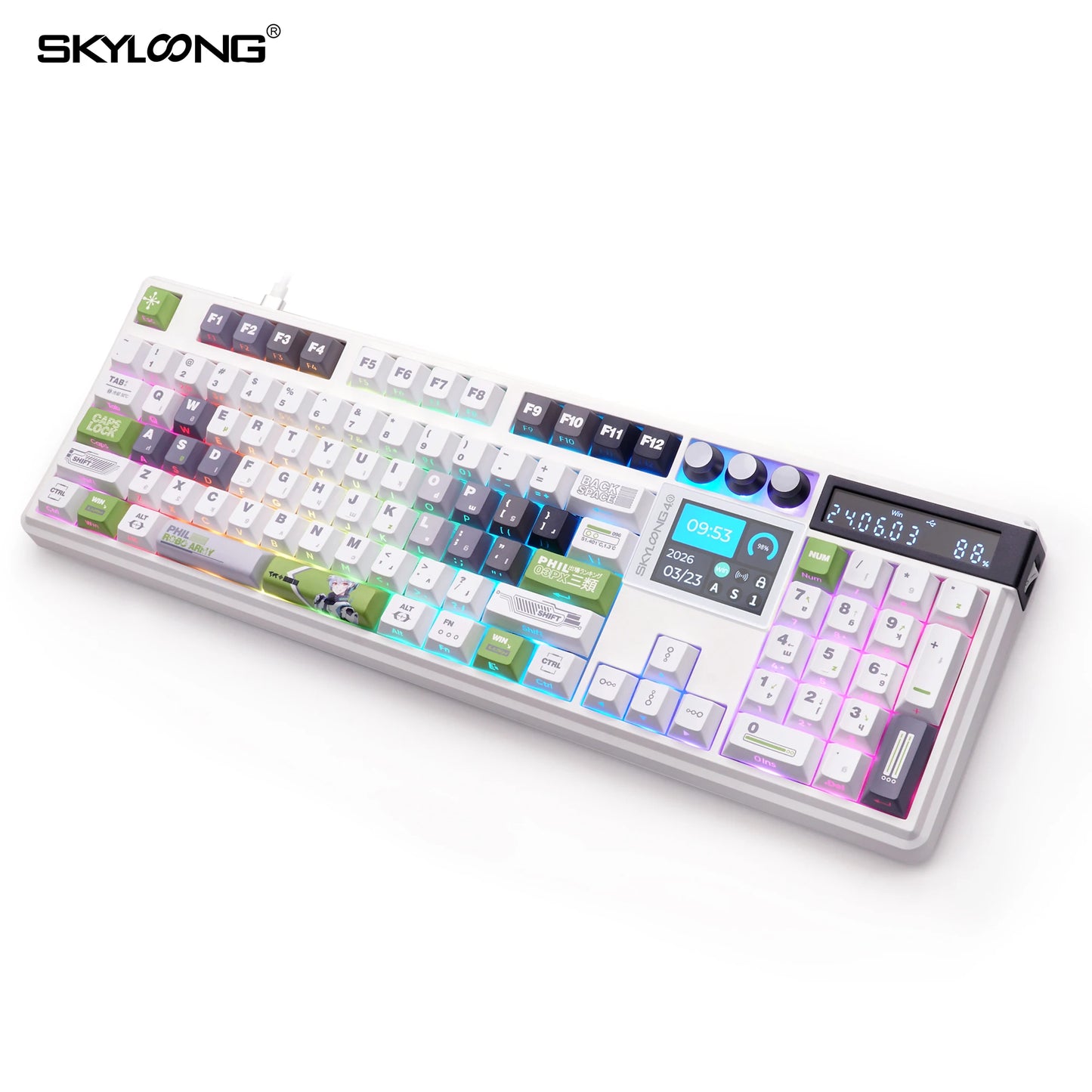 SKYLOONG GK104 Pro Wireless Mechanical Keyboar Full-Size Gamer Keyboard RGB Backlit Voice Calculator 8K Polling Rate for PC