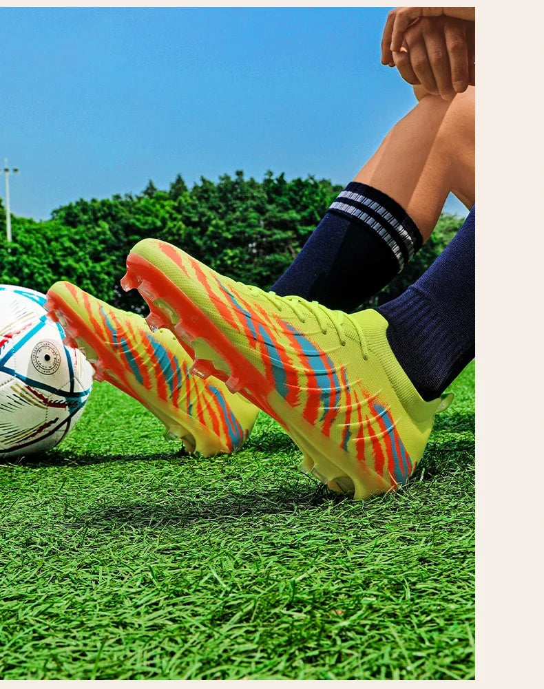 Chaussures de football pour homme, chaussures de sport, chaussures de match unisexes, crampons ultralégers, confortables, antidérapantes, pour l'extérieur, pour adultes, pour gazon, de haute qualité