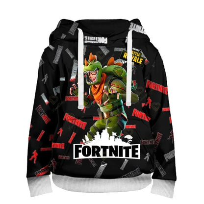 Sweatshirt com capuz Fortnite para homem, estampado 3D, moda Battle Game, para rapazes e raparigas, estilo hip hop, casaco casual masculino