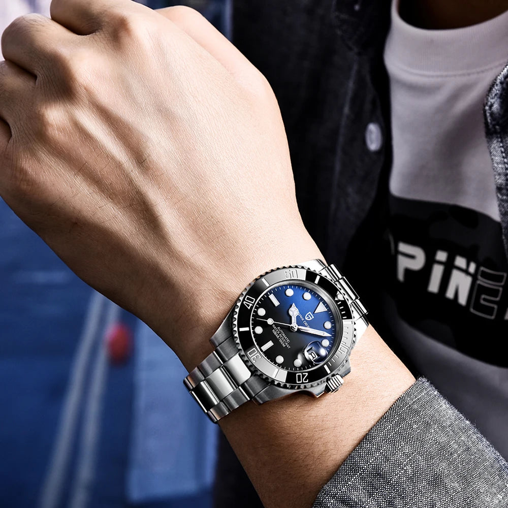 PAGANI DESIGN Men Automatic Mechanical Watch PD1661 8215 Dive Stainless Steel Waterproof Clock Sapphire Reloj Hombre