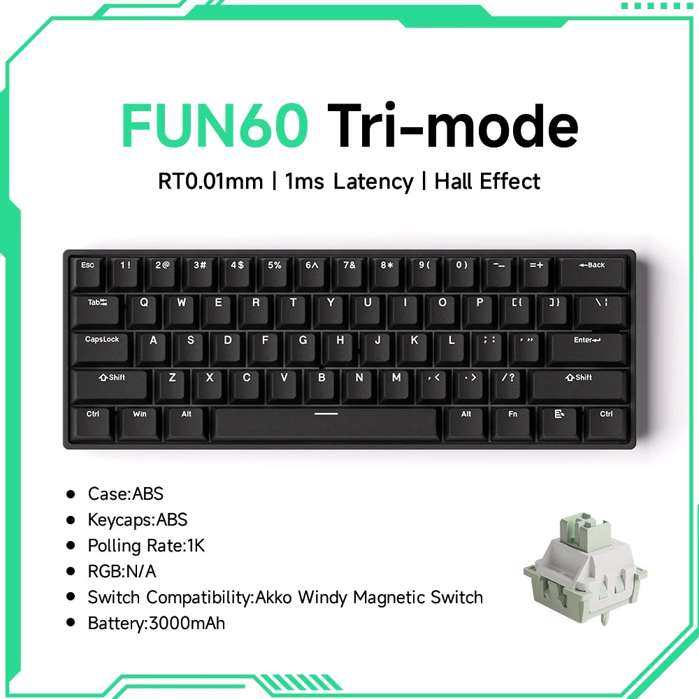 Akko MonsGeek FUN68 FUN60 PRO&MAX HE Magnetische Tastatur 60% 65% Gaming-Tastaturen Rapid Trigger 8K Custom Keyboard Gamer Esports