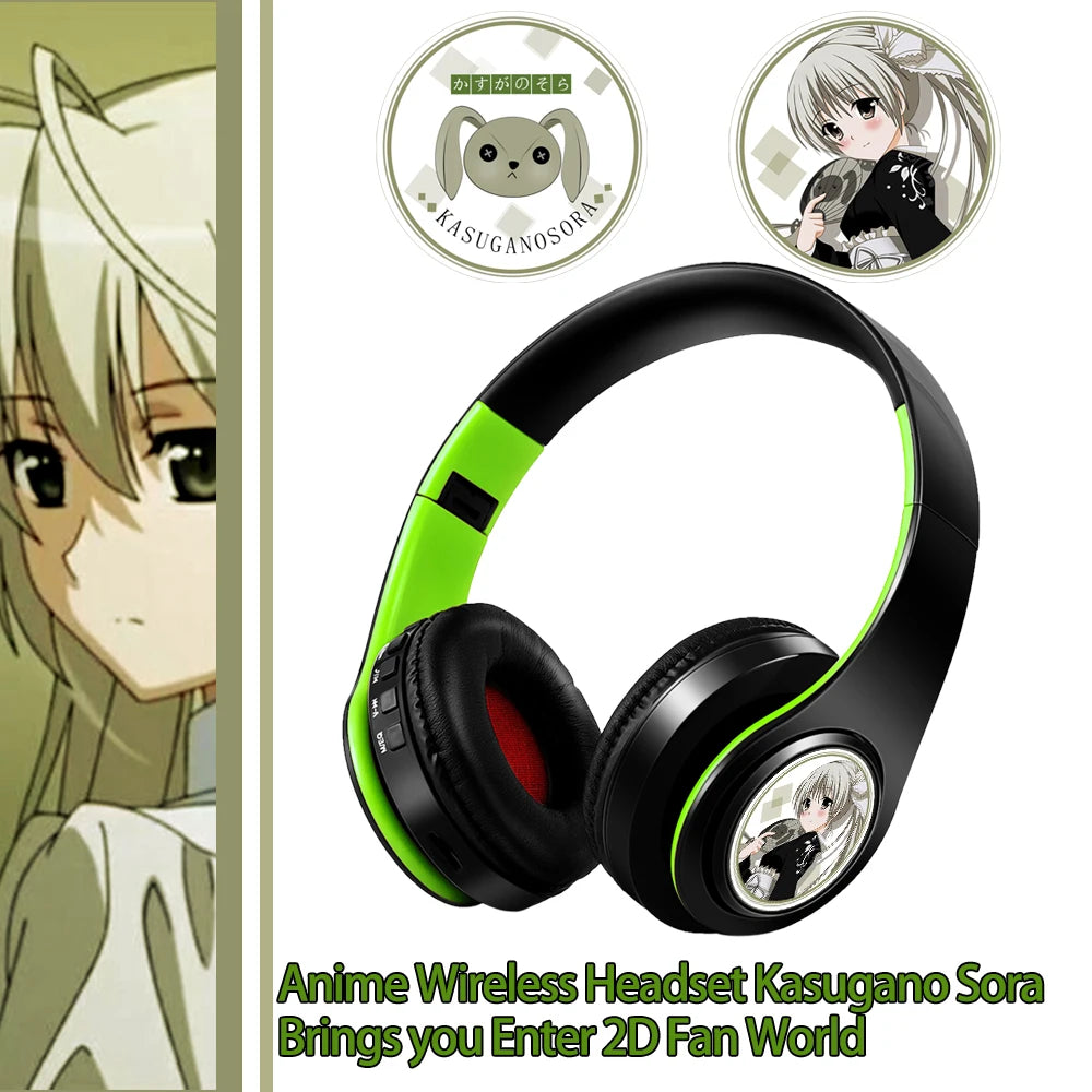 Miku Nakano Sanjiu Bluetooth 5.0 Over-Ear Anime Headphones – Wireless Stereo Gaming Headset with Deep Bass, Microphone & TF Card Support