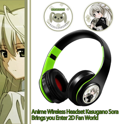 Miku Nakano Sanjiu Bluetooth 5.0 Over-Ear Anime Headphones – Wireless Stereo Gaming Headset with Deep Bass, Microphone & TF Card Support