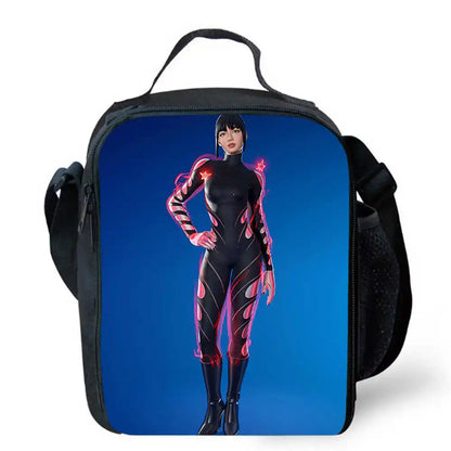 Sacos de Almoço para Crianças, Sacos de Piquenique Escolares Cartoon Fort-nite para Meninas e Meninos, Sacos de Almoço Térmicos para Crianças, Portáteis e Leves