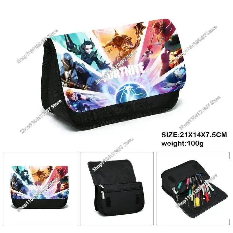 Victory Royale Student Boys Girls Fortnite Capacity Pencil Stationery Case Peely Llama Hero Children's Pen Box Kids Teen Bags