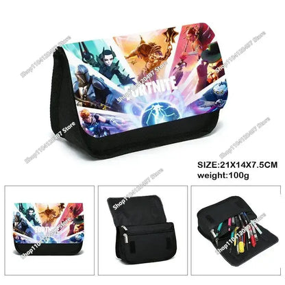 Victory Royale Student Boys Girls Fortnite Capacity Pencil Stationery Case Peely Llama Hero Children's Pen Box Kids Teen Bags
