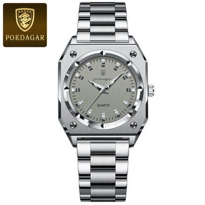 POEDAGAR Fashion Square Ladies Wristwatch Stainless Steel Waterproof Luminous Woman Watch Elegant Luxury Women's Quartz Watches