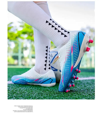 Hohe wasserdichte Fußballschuhe für Herren, rutschfest, robust, mit Stollendesign, atmungsaktivem Futter, für Outdoor-Rasenplätze, Profi-Fußball