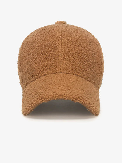 Winter Lamb Wool Solid Color Plain Baseball Cap - Warm Teddy Fleece, Face-Flattering, Structured Crown