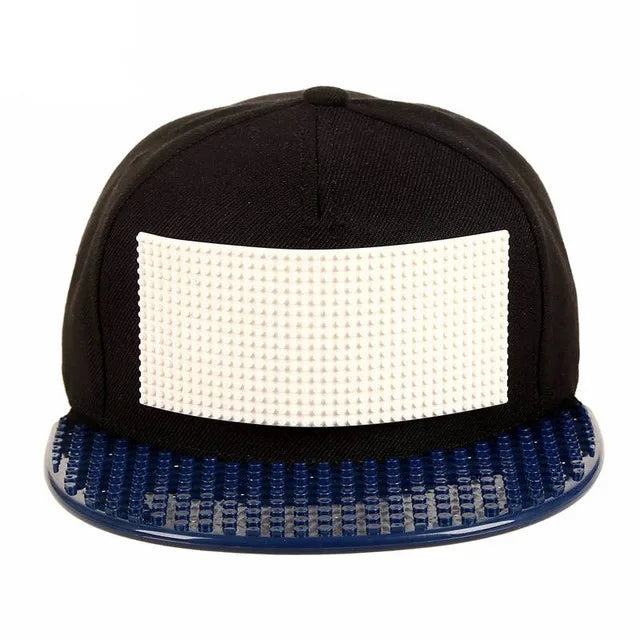 Tegneserie-patchwork-baseballkasketter, DIY-blokke, snapback-kasketter, hiphop-kasketter til mænd og kvinder, aftagelige pixel-kasketter, dad hats, kasketter til børn og voksne