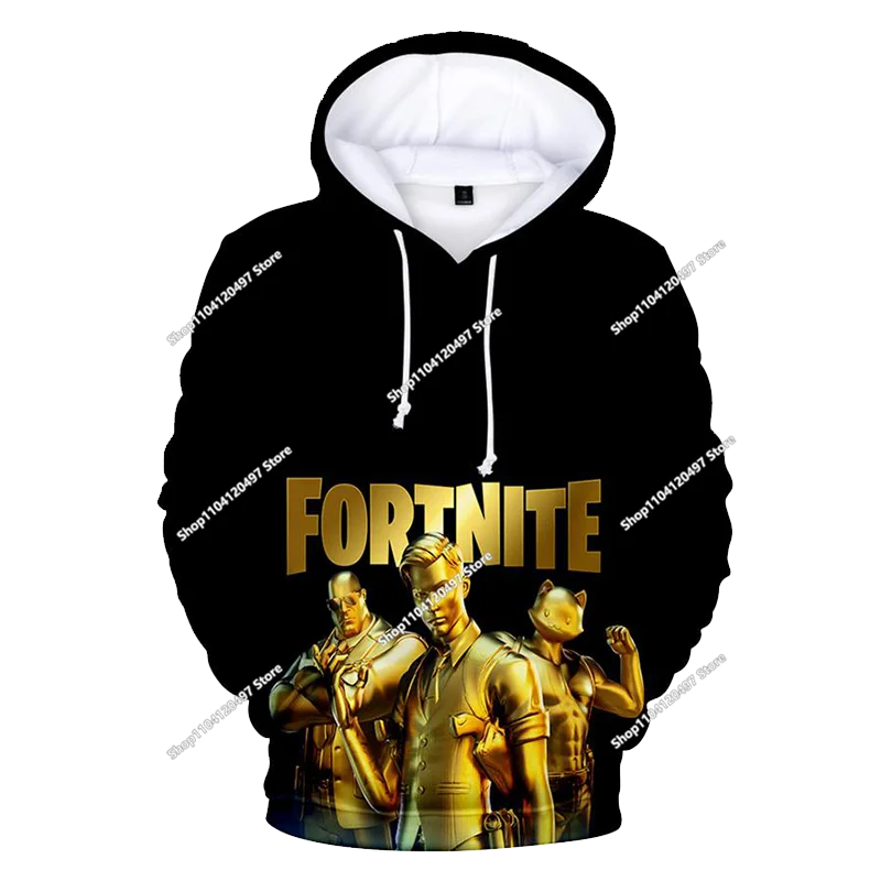 Sweatshirts com capuz para rapaz e rapariga Fortnite, pullover infantil com impressão 3D, sweatshirts com capuz Battle Royale para homem, moda de outono, roupa infantil