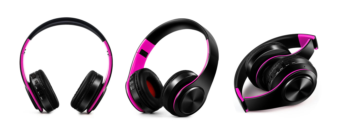 CATASSU Gold Bluetooth Wireless Headphones with Microphone, Stereo Headset, Bluetooth 5.3 Earphones, 40mm HiFi Sound, Foldable Headphones for Android & iOS
