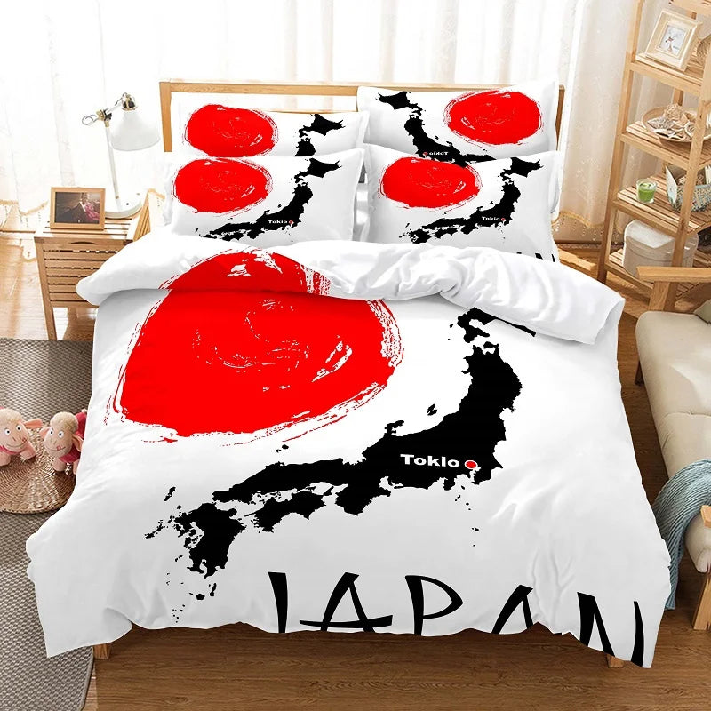 Set navlake za poplun s motivom bambusa u kineskom stilu, posteljina za mlade, platneni set navlake za poplun za krevet Queen Size, moderan set posteljine