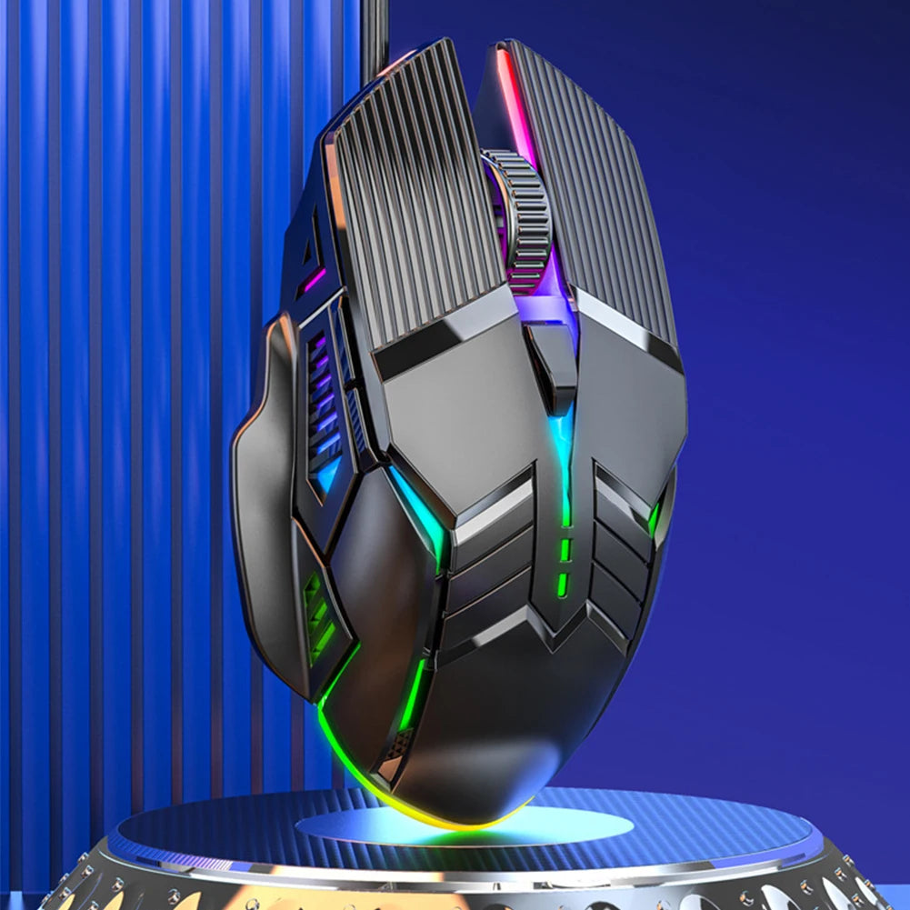 3200DPI ergonomisk trådbunden gamingmus USB datormus gamingmus med RGB-bakgrundsbelysning 6 knappar LED tyst mus för PC och laptop