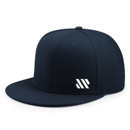 Baseballkasket med hvidt logo – unisex, justerbar, åndbar kasket med flad skygge – letvægtskasket til udendørs brug og rejser – hovedbeklædning