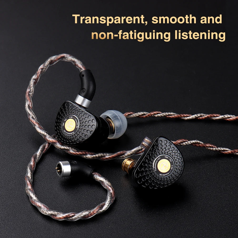 TRN RedChain Upgrade Cable Silver-Plated Copper OFC Copper Earphone Cable with Swappable 2.5mm 3.5mm 4.4mm Connectors for TRN IEM Headphones