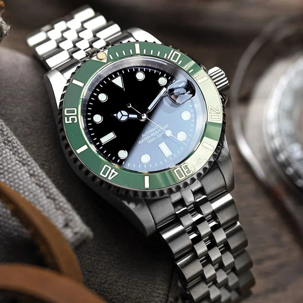 200m Waterproof Miyota8215 Automatic Men Watch Diver Watches 40mm Mechanical Movement Luminous Jubilee Strap Glide Lock Buckle