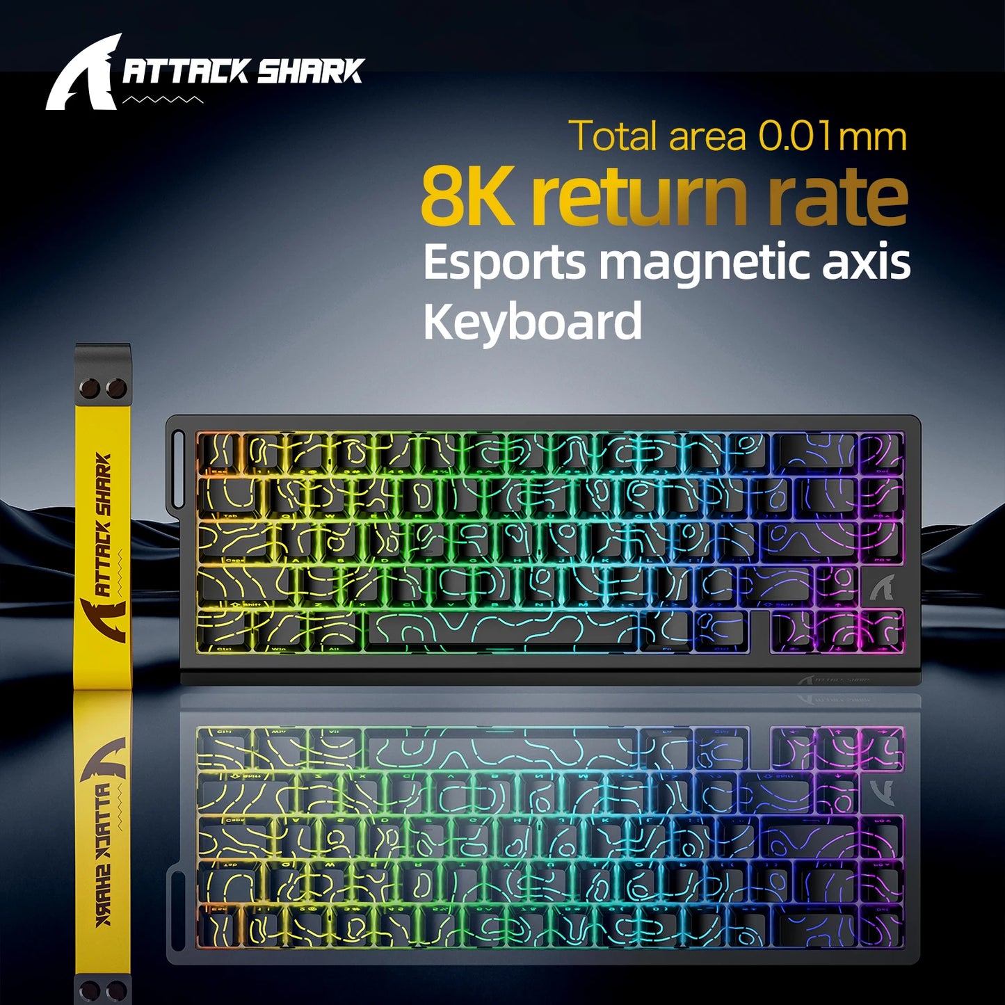 ATTACK SHARK X68HE Magnetic Mechanical Keyboard, 8000Hz Rapid Trigger Gaming Keyboard with Hall Effect Magnetic Switches, SOCD, 0.01mm RT, Wired RGB Keyboard
