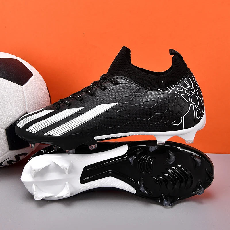Scarpe da calcio professionali da uomo alla caviglia per erba, unisex, con tacchetti lunghi FG, scarpe da calcio Chuteira Society