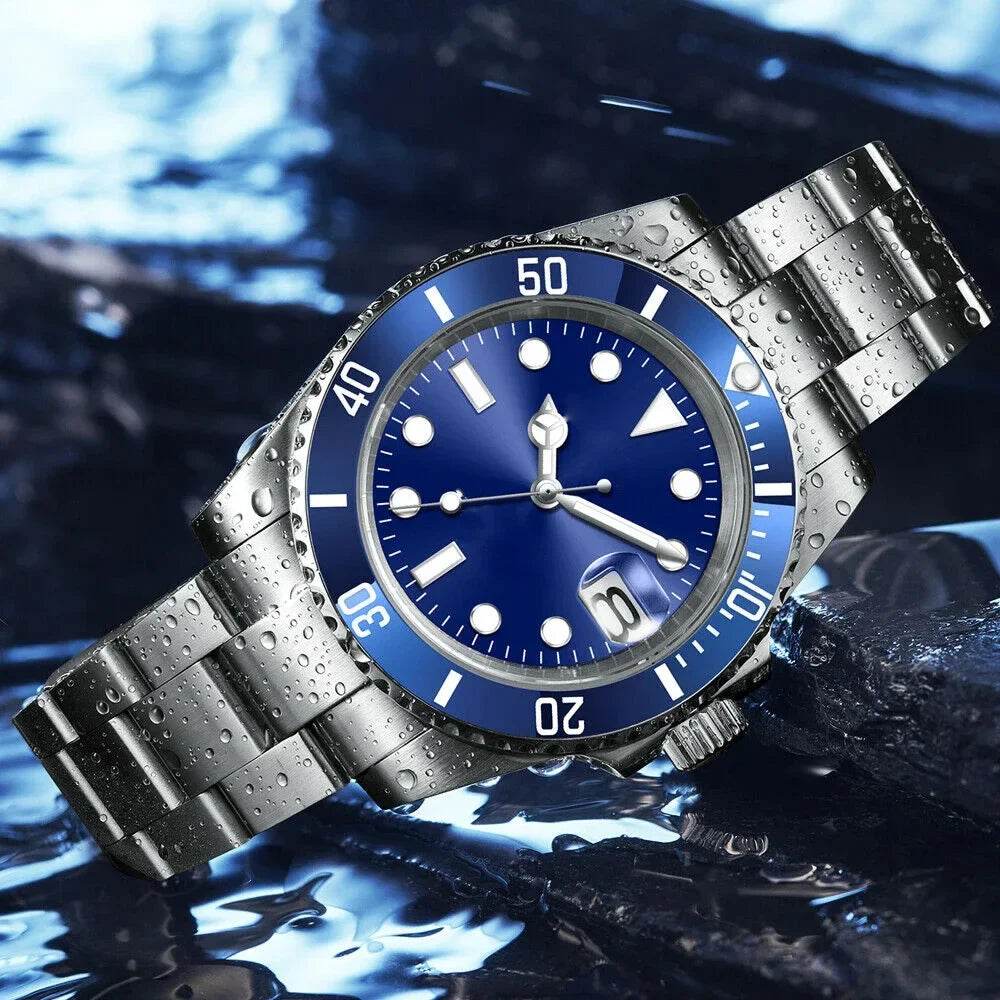 DIY Custom Automatic Watch Logo For Man High Quality NH35 Diving Mechanical Watches Sapphire Waterproof Ceramic Bezel 120 Click