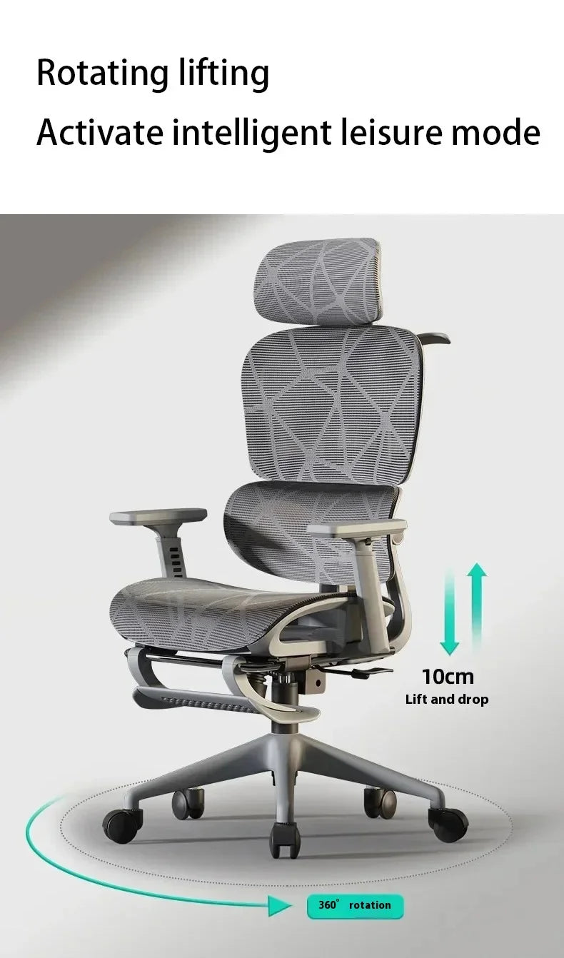 Ergonomic Gaming Computer Chair Adjustable Office Chair with Lumbar Support, Mesh Executive Desk Chair with Headrest, Armrests & Foot Wheels