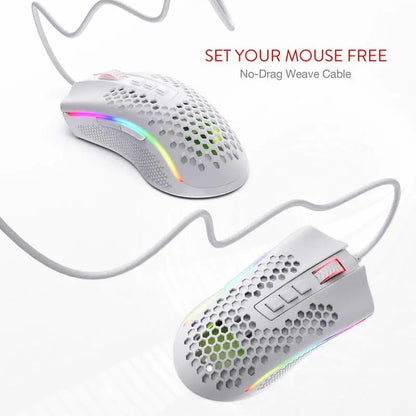 Redragon M808 Storm Lightweight RGB Gaming Mouse, Wired USB Gaming Mouse with 12,400 DPI Optical Sensor, 7 Programmable Buttons for PC Gaming