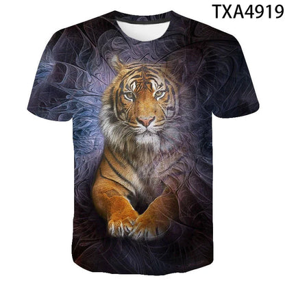 2020 New Tiger 3D T Shirt Men Women Children Summer Fashion Short Sleeve Printed Animal T-Shirt Cool Tops Tees Boy Girl Clothing