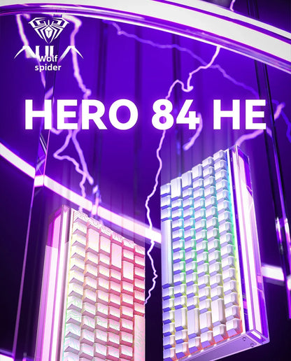 AULA HERO 84 HE Wired Mechanical Keyboard Music Rhythm RGB Gaming Keyboard 8K Return Magnetic Switch High Performance Keyboard