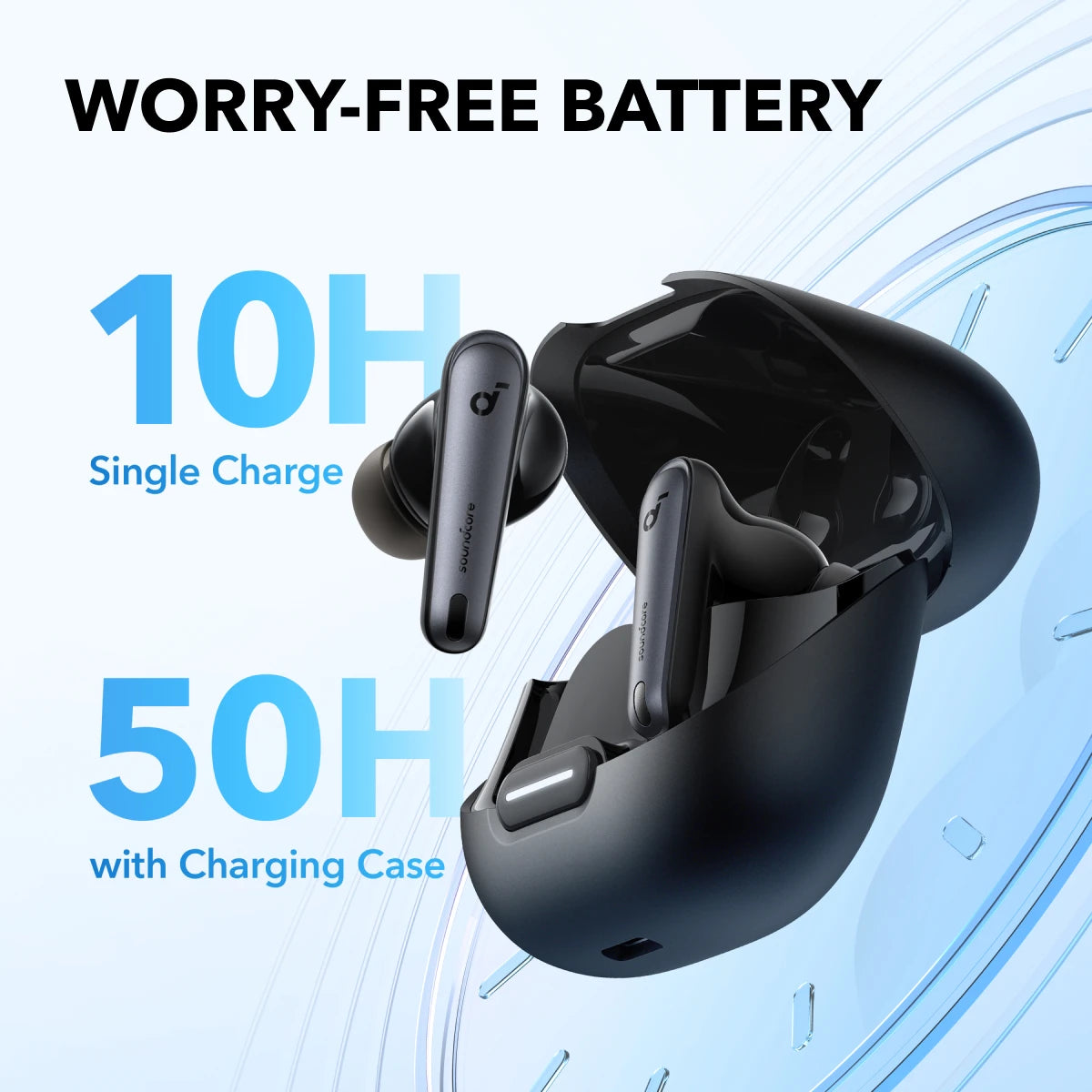 Soundcore by Anker Liberty 4 NC Wireless Bluetooth 5.3 Earbuds – Adaptive Noise Cancelling 98.5%, Deep Bass In-Ear Headphones with Microphone, ANC Bluetooth 5.3 Earbuds